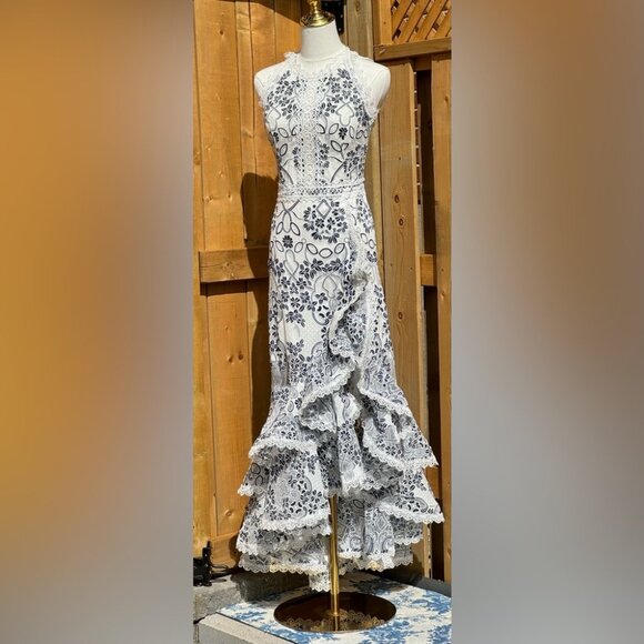 🆕 BRONX & BANCO 🧿 NWOT Santorini Fluted Hem Maxi Dress, Sz S / US 4 - Picture 10 of 17